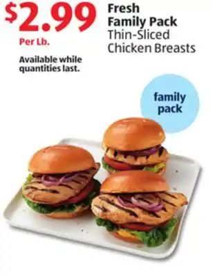 Aldi Fresh family pack thin-sliced chicken breasts offer