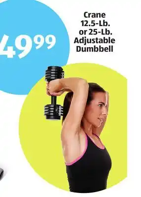 Aldi Crane 12.5-lb. or 25-lb. adjustable dumbbell offer