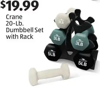 Aldi Crane 20-lb. dumbbell set with rack offer
