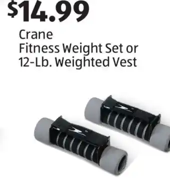 Aldi Crane fitness weight set or 12-lb. weighted vest offer