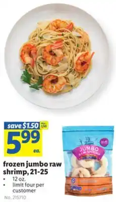 Lidl Frozen jumbo raw shrimp, 21-25 offer