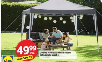Lidl Livarno home aluminum-frame collapsible gazebo offer