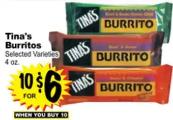 Superior Grocers Tina's burritos offer