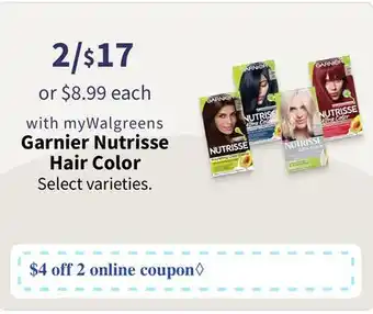 Walgreens Garnier nutrisse hair color offer