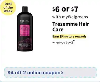 Walgreens Tresemme hair care offer