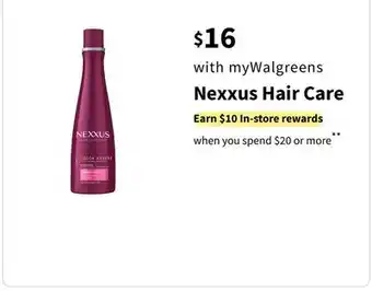 Walgreens Nexxus hair care offer