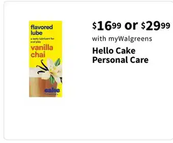 Walgreens Hello cake personal care offer