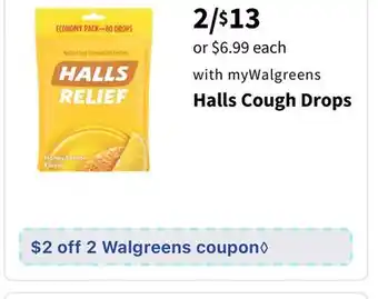 Walgreens Halls cough drops offer
