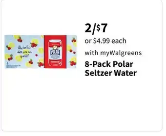 Walgreens 8-pack polar seltzer water offer