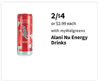 Walgreens Alani nu energy drinks offer