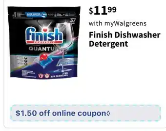 Walgreens Finish dishwasher detergent offer