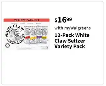 Walgreens 12-pack white claw seltzer variety pack offer