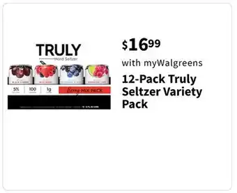 Walgreens 12-pack truly seltzer variety offer
