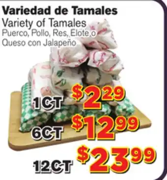 El Super Fresh Variety of tamales offer