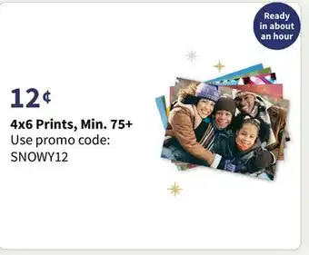 Walgreens 4x6 prints, min. 75+ offer