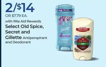 Rite Aid Select old spice, secret and gillette offer
