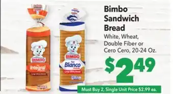 Vallarta Supermarkets Bimbo sandwich bread offer