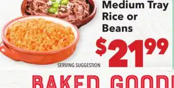 Vallarta Supermarkets Medium tray rice or beans offer