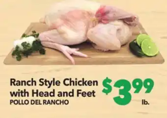 Vallarta Supermarkets Ranch style chicken with head and feet/pollo del rancho offer