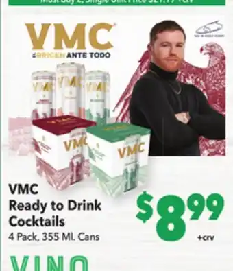 Vallarta Supermarkets Vmc ready to drink cocktails offer