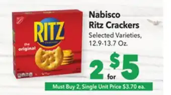 Vallarta Supermarkets Nabisco ritz crackers offer