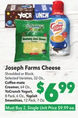 Vallarta Supermarkets Joseph farms cheese offer