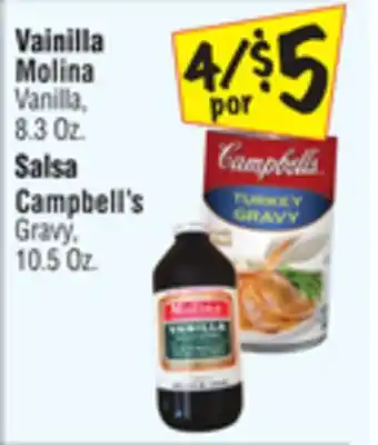 El Super Vainilla molina vanilla. oz. salsa campbell's gravy offer