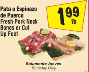 El Super Fresh pork neck bones or cut up feet offer