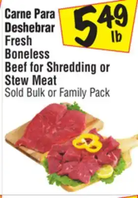 El Super Fresh boneless beef for shredding or stew meat offer