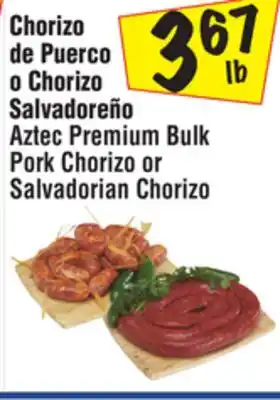 El Super Aztec premium bulk pork chorizo or salvadorian chorizo offer