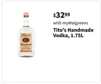 Walgreens Tito's handmade vodka, 1.75l offer