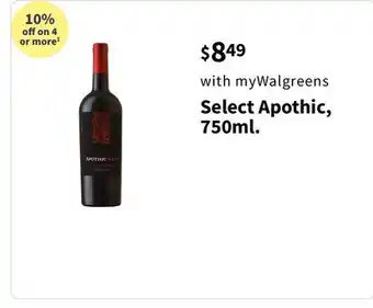 Walgreens Select apothic, 750ml offer