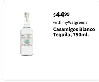 Walgreens Casamigos blanco tequila, 750ml offer