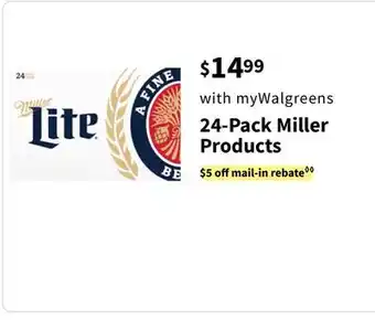 Walgreens 24-pack miller products offer