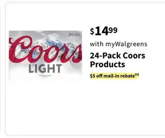 Walgreens 24-pack coors products offer