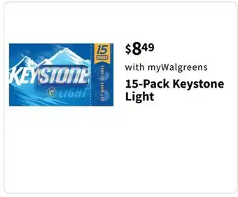 Walgreens 15-pack keystone light offer