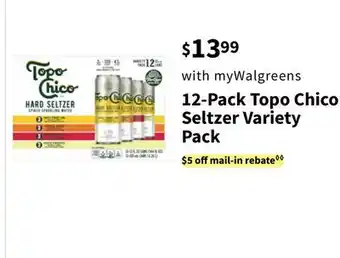Walgreens 12-pack topo chico seltzer variety pack offer