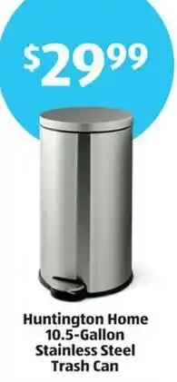 Aldi Huntington Home 10.5-Gallon Stainless Steel Trash Can offer