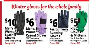 Ocean State Job Lot Winter gloves for the whole family offer