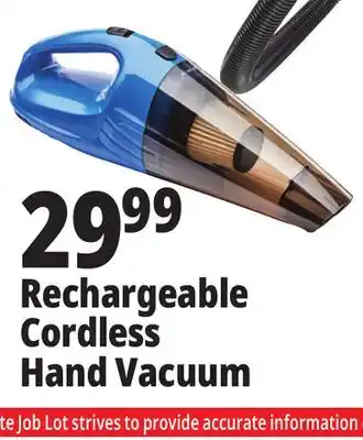 Ocean State Job Lot Rechargeable cordless hand vacuum offer
