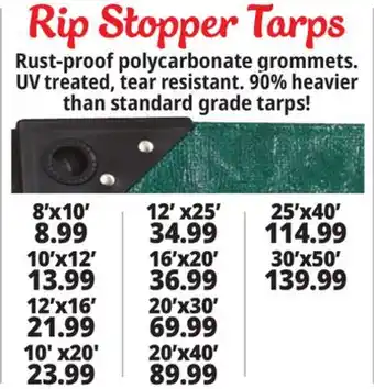 Ocean State Job Lot Rip stopper tarps offer