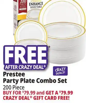Ocean State Job Lot Prestee 200-piece party plate combo set, white/gold offer