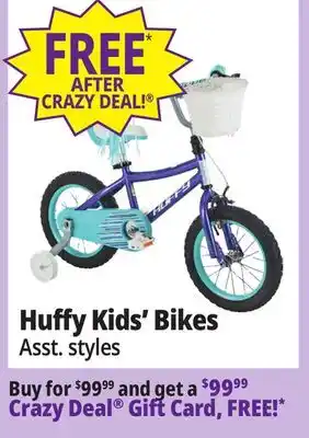 Ocean State Job Lot Huffy kids' bikes offer