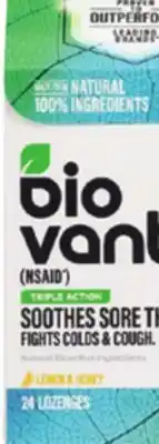 Ocean State Job Lot Biovanta natural throat lozenges offer