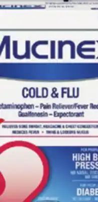 Ocean State Job Lot Mucinex cold & flu high blood pressure offer