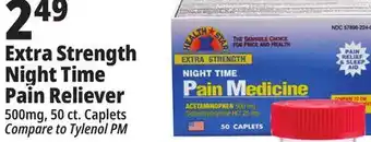 Ocean State Job Lot Health star night time extra strength 500 mg acetaminophen pain reliever caplets, 50 caplets offer