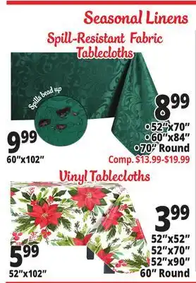 Ocean State Job Lot Seasonal linens offer