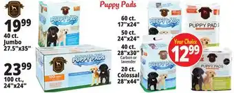 Ocean State Job Lot Puppy pads offer