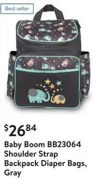 Walmart Baby boom bb23064 shoulder strap backpack diaper bags, gray offer