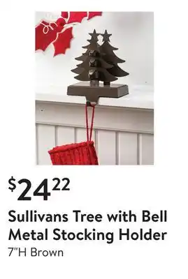 Walmart Sullivans tree with bell metal stocking holder offer